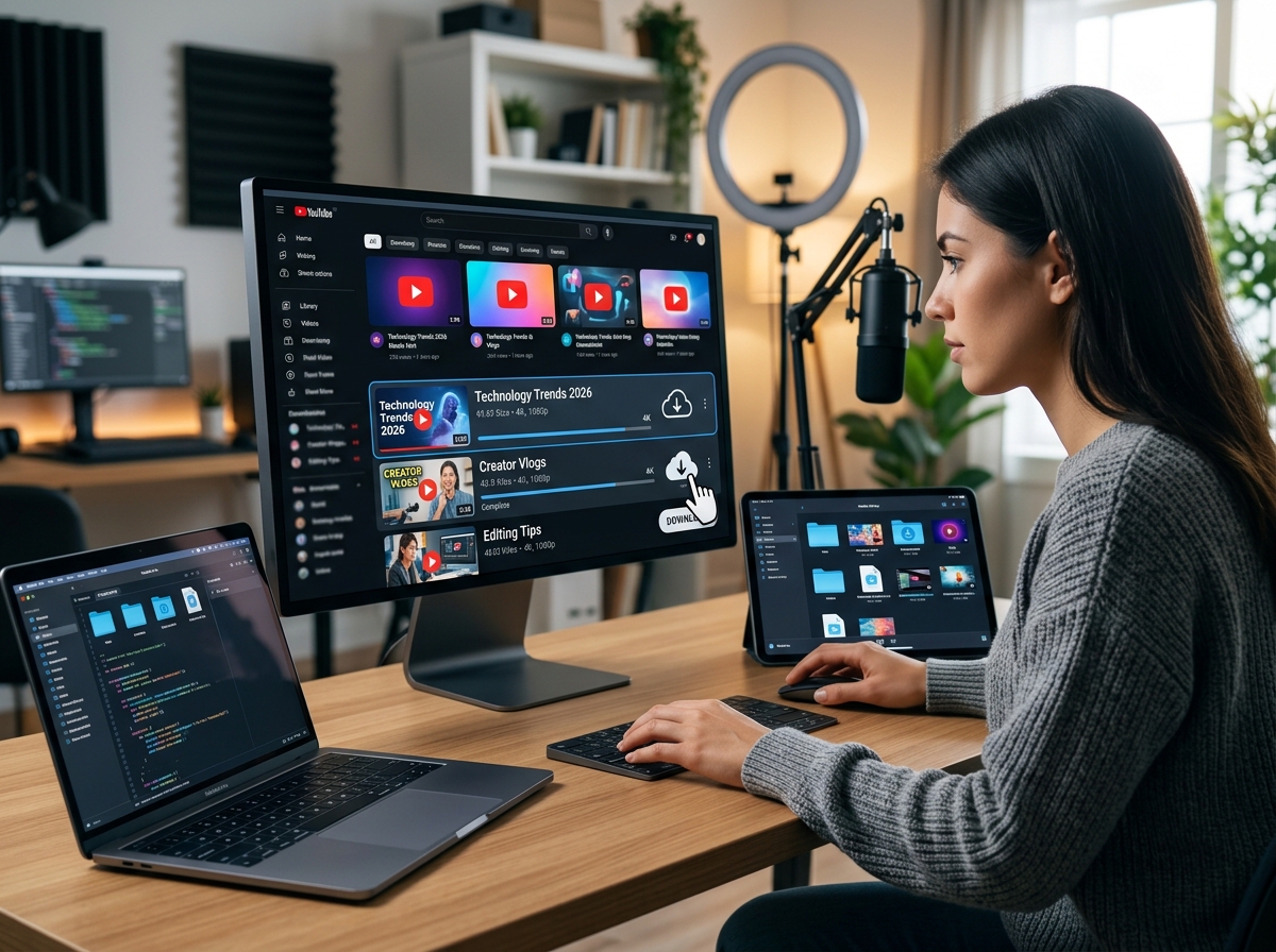 Best YouTube Video Downloader 2026: 5 Tools I Tested — illustration of testing process
